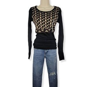 Energie Geometric Light pull over Sweater Medium Junior